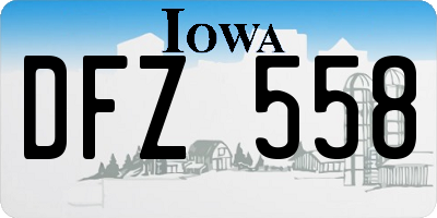 IA license plate DFZ558
