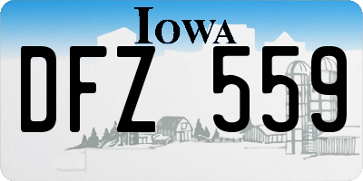 IA license plate DFZ559