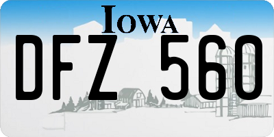 IA license plate DFZ560