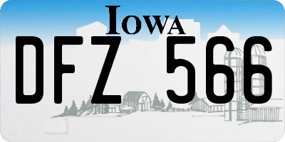 IA license plate DFZ566