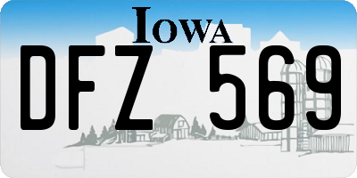IA license plate DFZ569