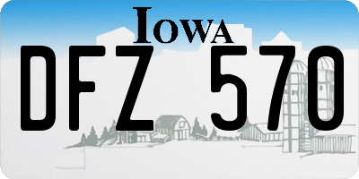 IA license plate DFZ570