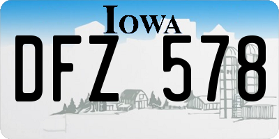 IA license plate DFZ578