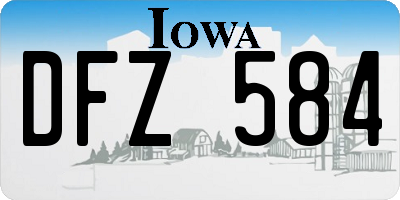 IA license plate DFZ584