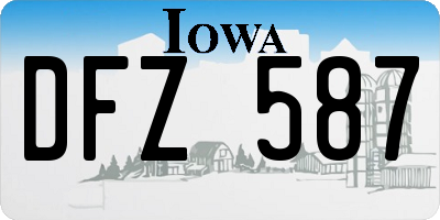 IA license plate DFZ587