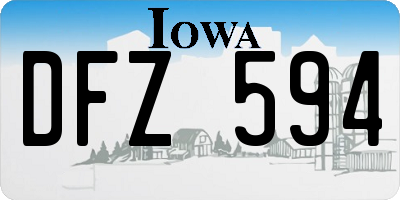 IA license plate DFZ594
