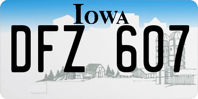 IA license plate DFZ607