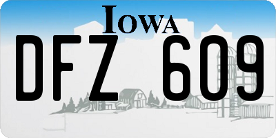 IA license plate DFZ609