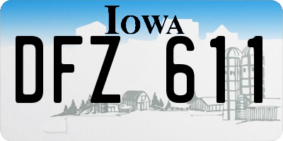 IA license plate DFZ611