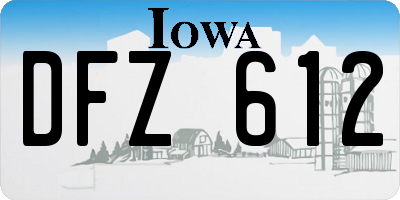 IA license plate DFZ612