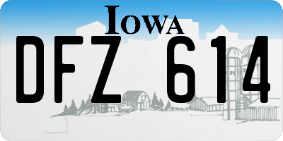 IA license plate DFZ614