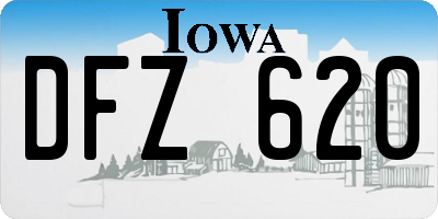IA license plate DFZ620