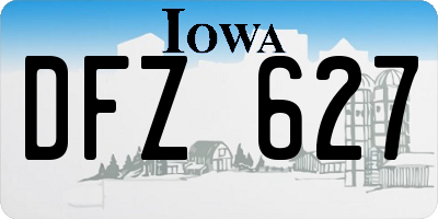 IA license plate DFZ627