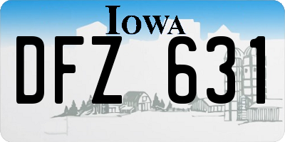 IA license plate DFZ631