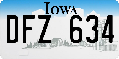 IA license plate DFZ634