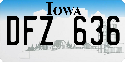 IA license plate DFZ636