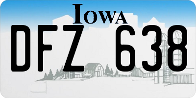 IA license plate DFZ638