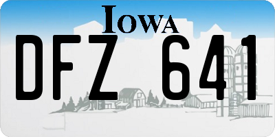 IA license plate DFZ641