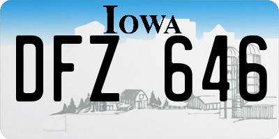 IA license plate DFZ646
