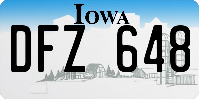 IA license plate DFZ648