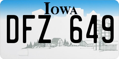 IA license plate DFZ649