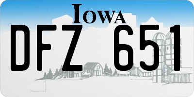 IA license plate DFZ651