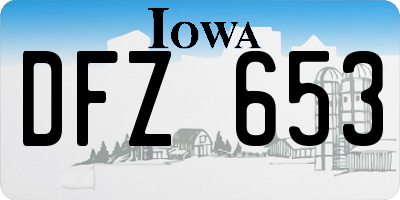 IA license plate DFZ653
