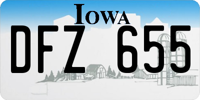 IA license plate DFZ655
