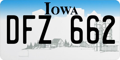 IA license plate DFZ662