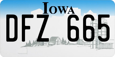 IA license plate DFZ665