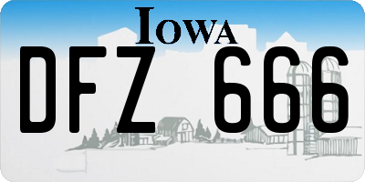 IA license plate DFZ666