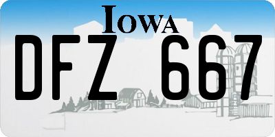 IA license plate DFZ667