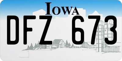 IA license plate DFZ673