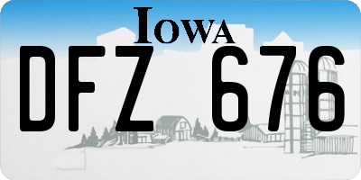 IA license plate DFZ676