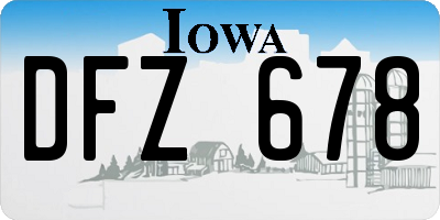 IA license plate DFZ678
