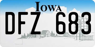 IA license plate DFZ683