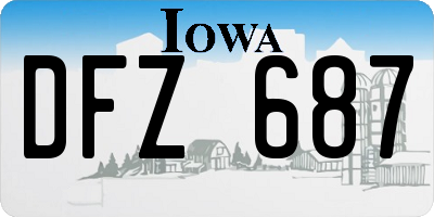 IA license plate DFZ687
