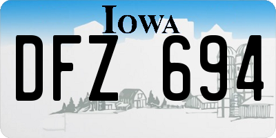 IA license plate DFZ694