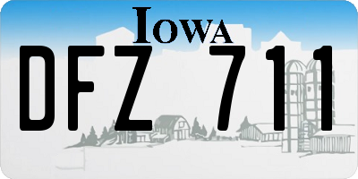 IA license plate DFZ711