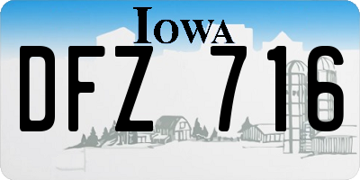 IA license plate DFZ716