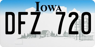 IA license plate DFZ720