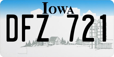 IA license plate DFZ721
