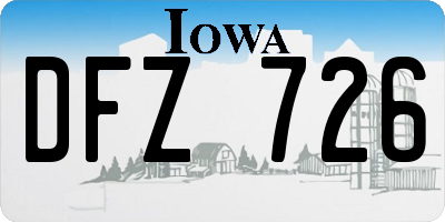IA license plate DFZ726