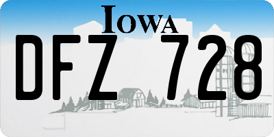 IA license plate DFZ728