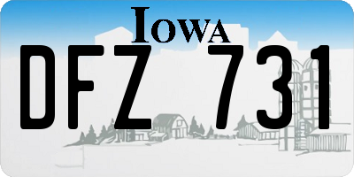 IA license plate DFZ731