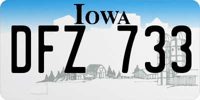 IA license plate DFZ733