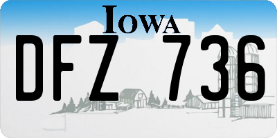 IA license plate DFZ736