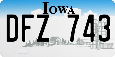 IA license plate DFZ743