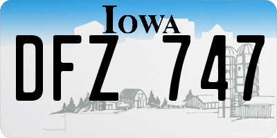 IA license plate DFZ747