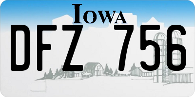 IA license plate DFZ756